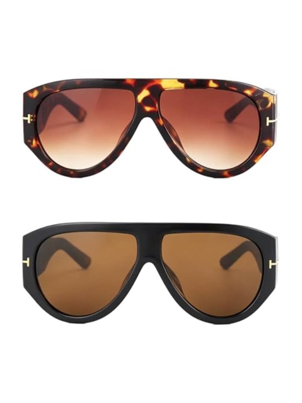 2 Pcs Oversized Retro Aviator Sunglasses Trendy Classic Vintage Sun Glasses for